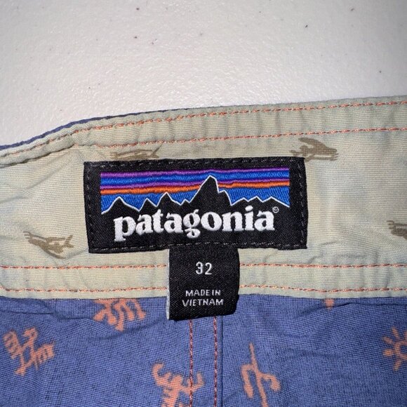 Patagonia Wavefarer Board Shorts Men 32 Nylon Pockets Blue 10” Trunks Swim - Picture 4 of 12
